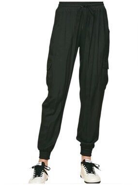 Like new PINCH kobe cargo joggers in subtly iridescent black